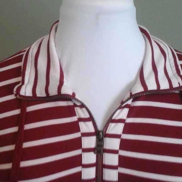 Ruby Rd. Red & White Stripe Top, L - Picture 3 of 8